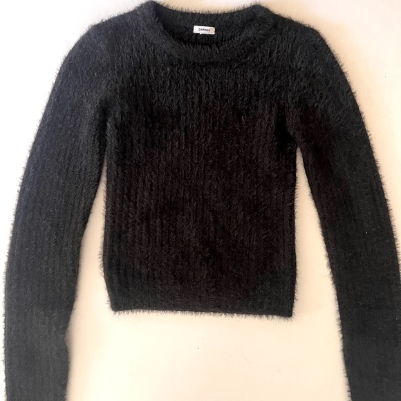 Garage black fuzzy pullover sweater - Picture 1 of 2